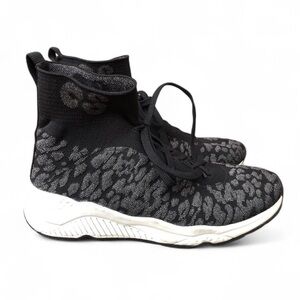 EUC ASH MANIAC WOMAN 39 US 8.5 Black Glitter Stretch Wedge Sneaker Casual Shoes